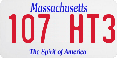 MA license plate 107HT3