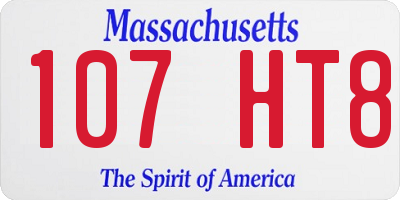 MA license plate 107HT8