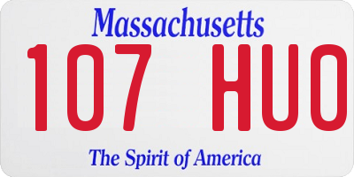 MA license plate 107HU0