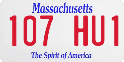 MA license plate 107HU1
