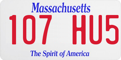 MA license plate 107HU5