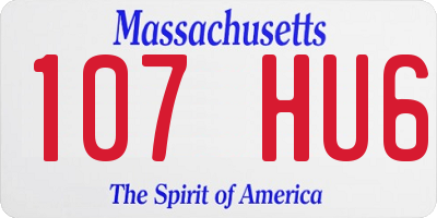MA license plate 107HU6