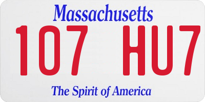 MA license plate 107HU7