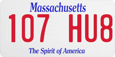 MA license plate 107HU8
