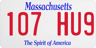MA license plate 107HU9