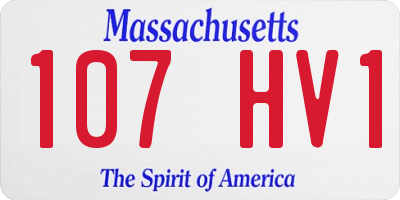 MA license plate 107HV1