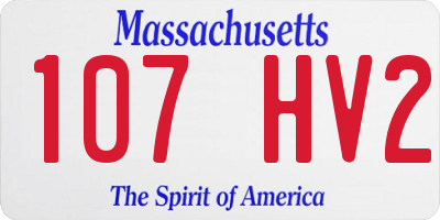 MA license plate 107HV2