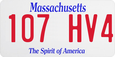 MA license plate 107HV4