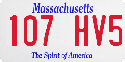 MA license plate 107HV5