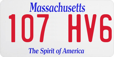 MA license plate 107HV6