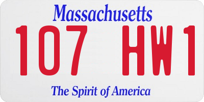 MA license plate 107HW1