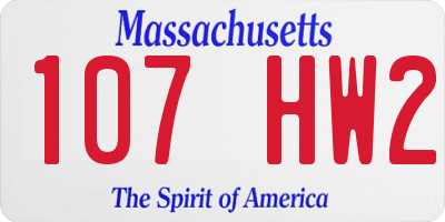 MA license plate 107HW2