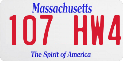 MA license plate 107HW4