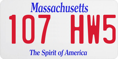MA license plate 107HW5