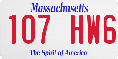 MA license plate 107HW6