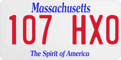 MA license plate 107HX0