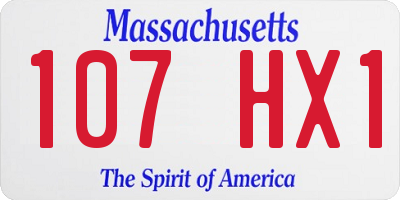 MA license plate 107HX1