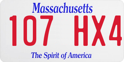 MA license plate 107HX4