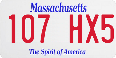 MA license plate 107HX5