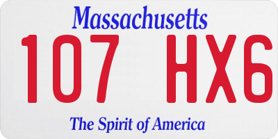 MA license plate 107HX6