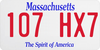 MA license plate 107HX7