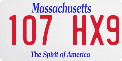 MA license plate 107HX9