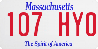 MA license plate 107HY0