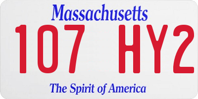 MA license plate 107HY2
