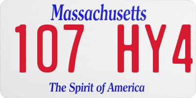 MA license plate 107HY4