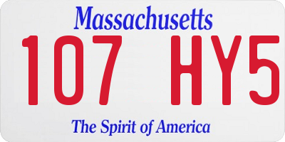 MA license plate 107HY5