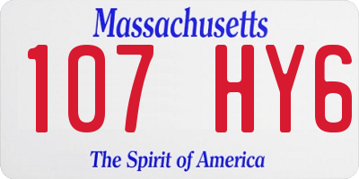 MA license plate 107HY6