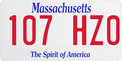 MA license plate 107HZ0