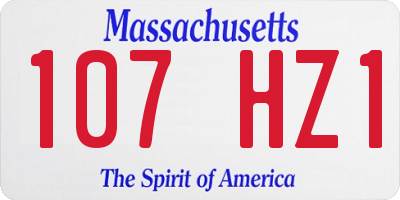 MA license plate 107HZ1