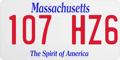 MA license plate 107HZ6