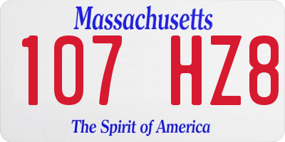 MA license plate 107HZ8