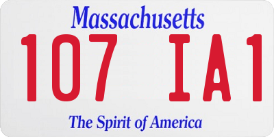 MA license plate 107IA1