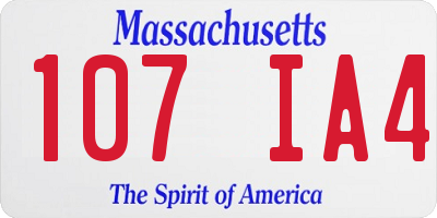 MA license plate 107IA4