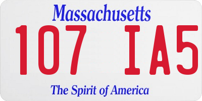 MA license plate 107IA5