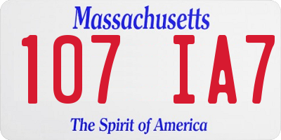 MA license plate 107IA7