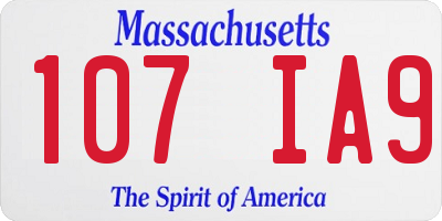 MA license plate 107IA9