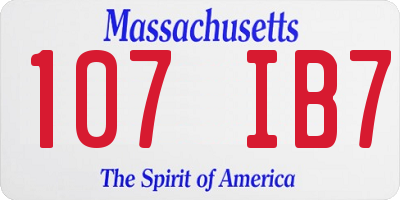 MA license plate 107IB7