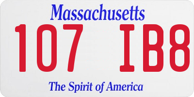 MA license plate 107IB8
