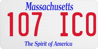 MA license plate 107IC0