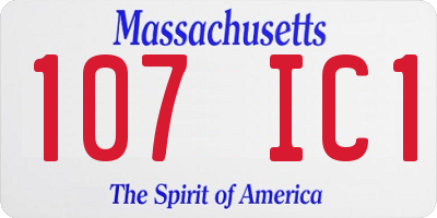 MA license plate 107IC1