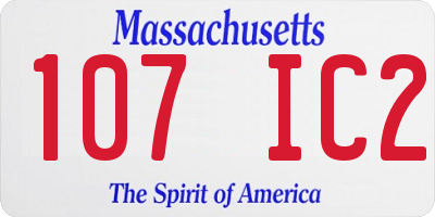 MA license plate 107IC2