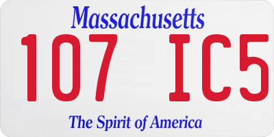 MA license plate 107IC5