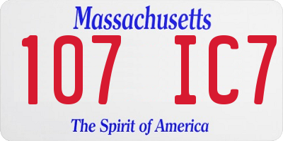 MA license plate 107IC7