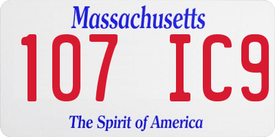 MA license plate 107IC9