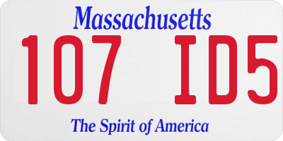 MA license plate 107ID5