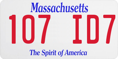 MA license plate 107ID7